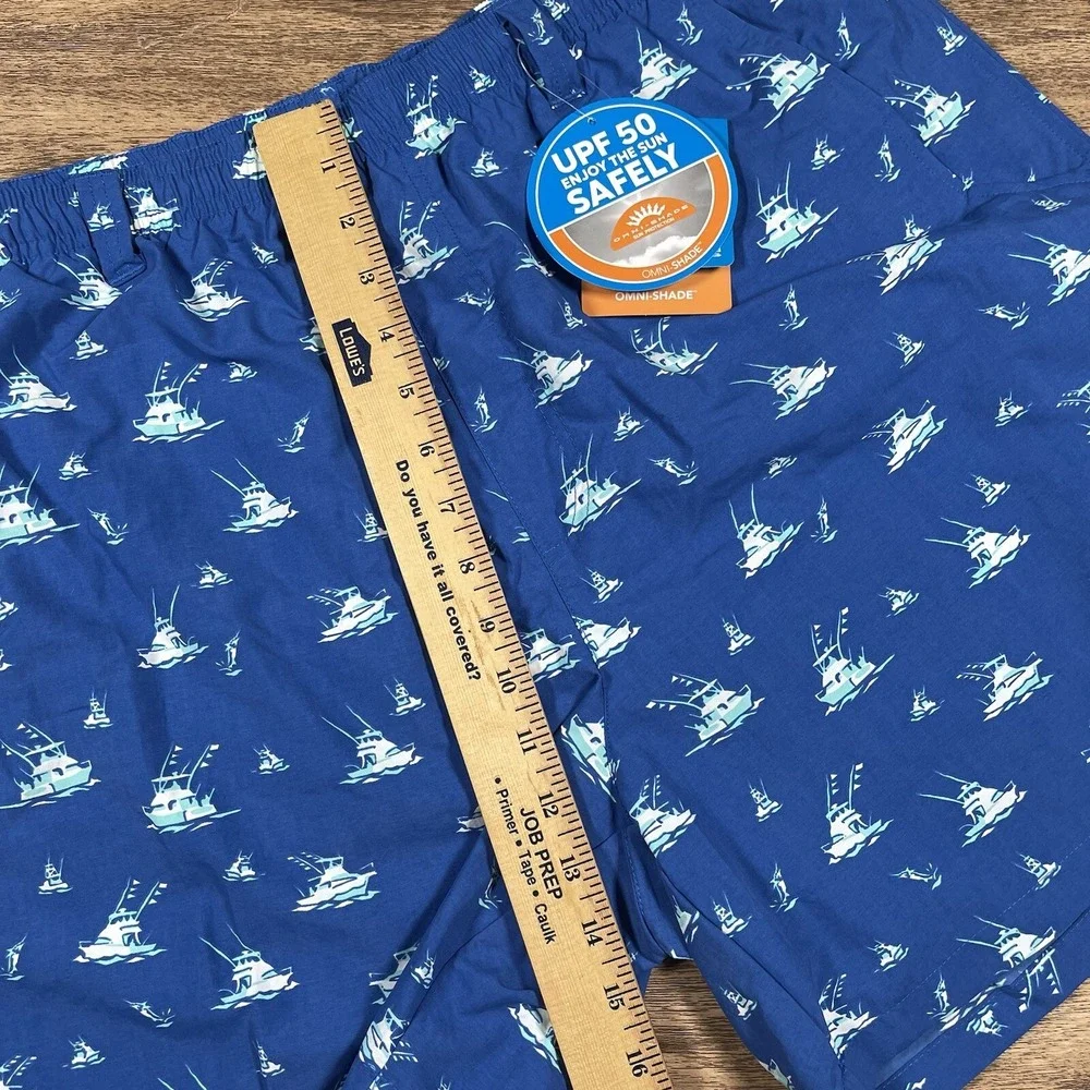 NWT Columbia PFG Men's‎ Large Blue Sailboat Nylon 6